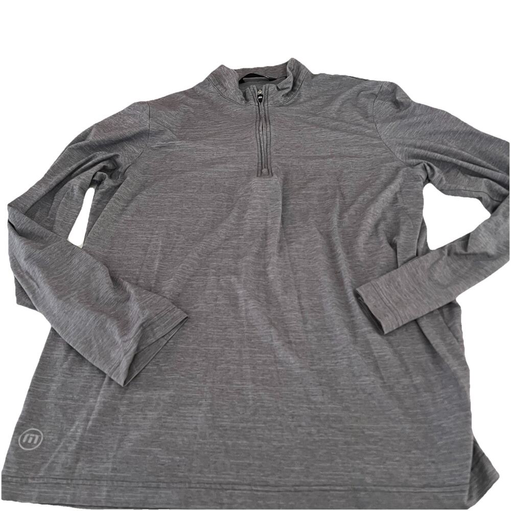 Travis Mathew Pullover Mens Large L Gray Golf Quarter Zip Lightweight Stretch